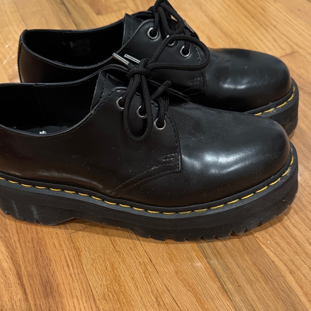Black Platform Lace-Up Shoes
